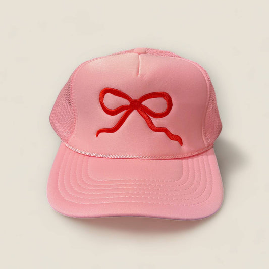 Love Bow Trucker Hat | Soft Pink