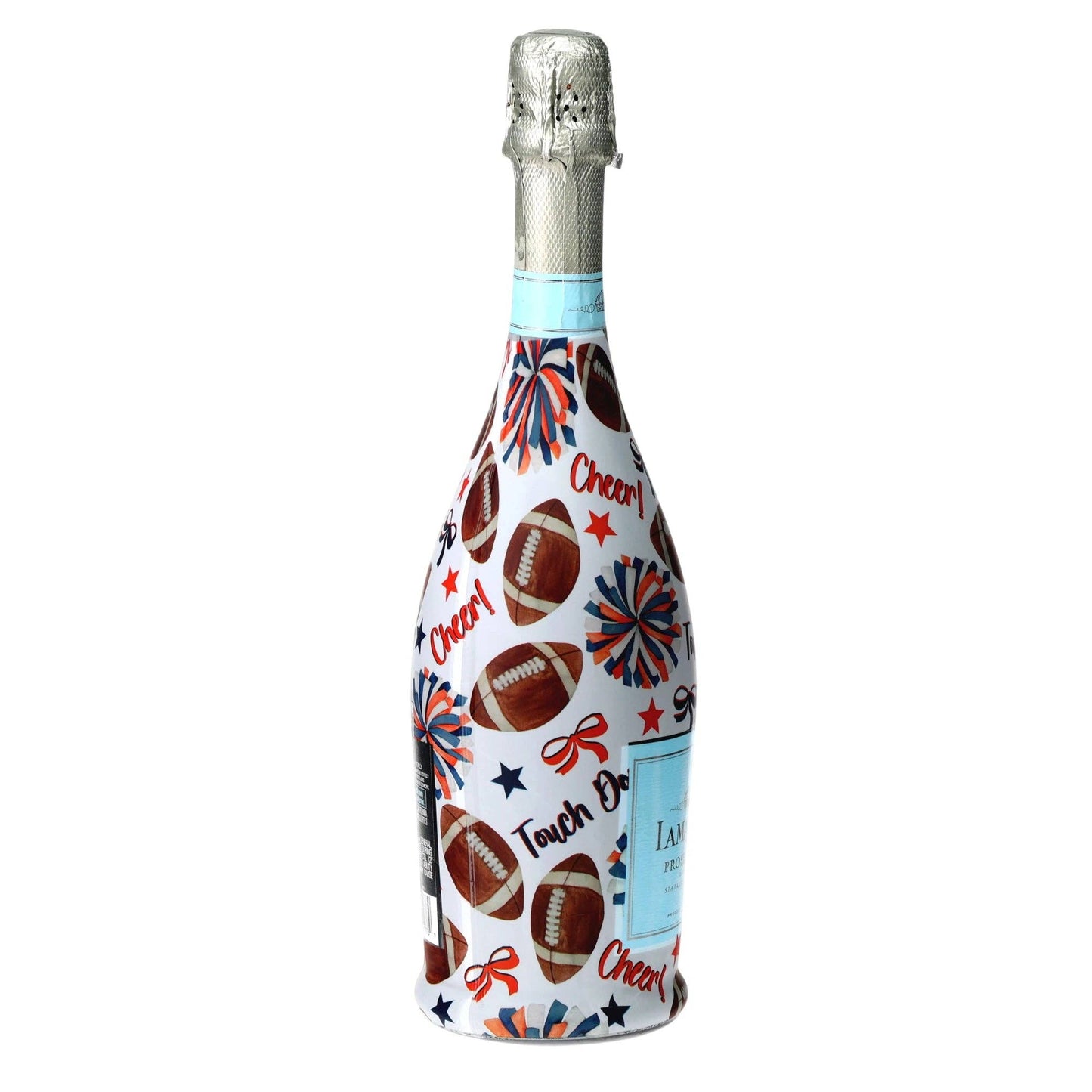 Navy & Orange Game Day Prosecco Bottle Wrap