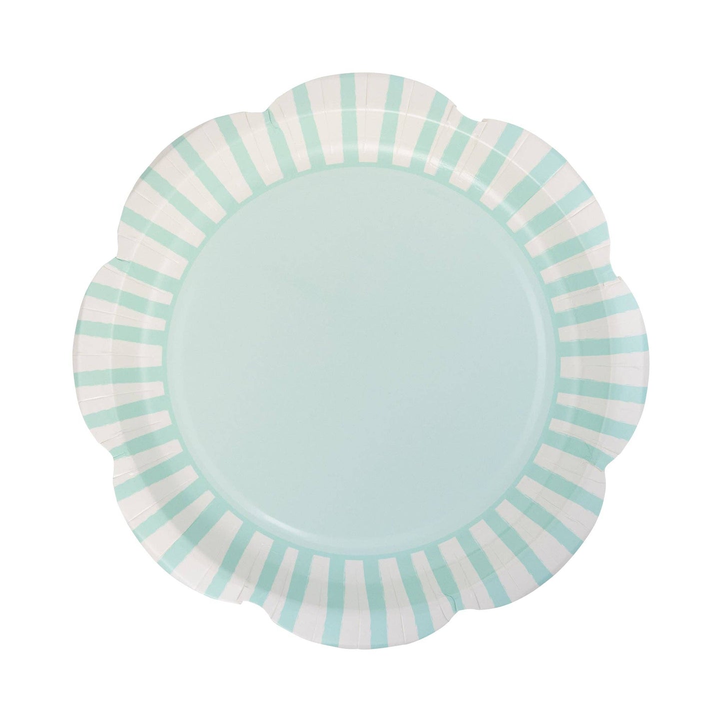PAR1123 - Aqua Striped Scallops 9" Plate