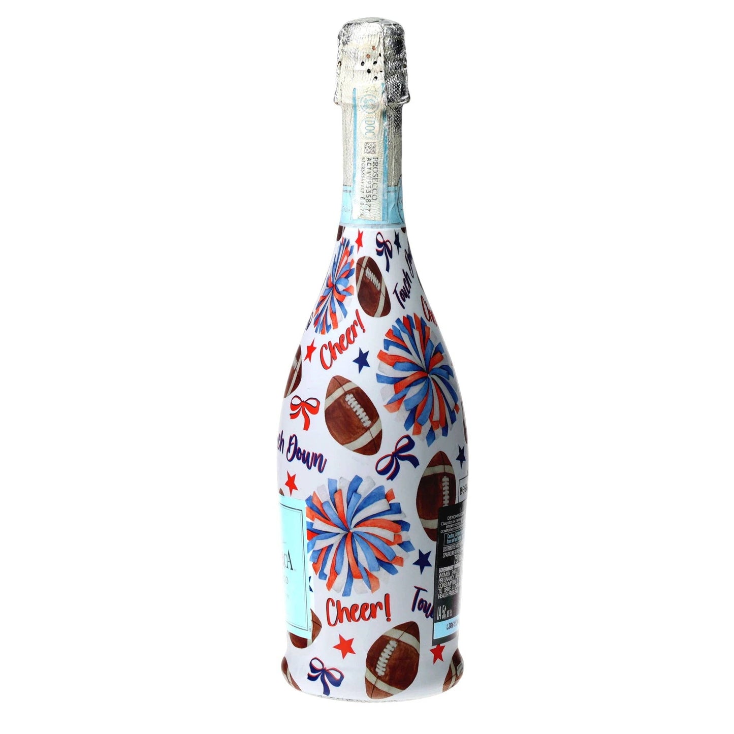 Blue & Orange Game Day Prosecco Bottle Wrap
