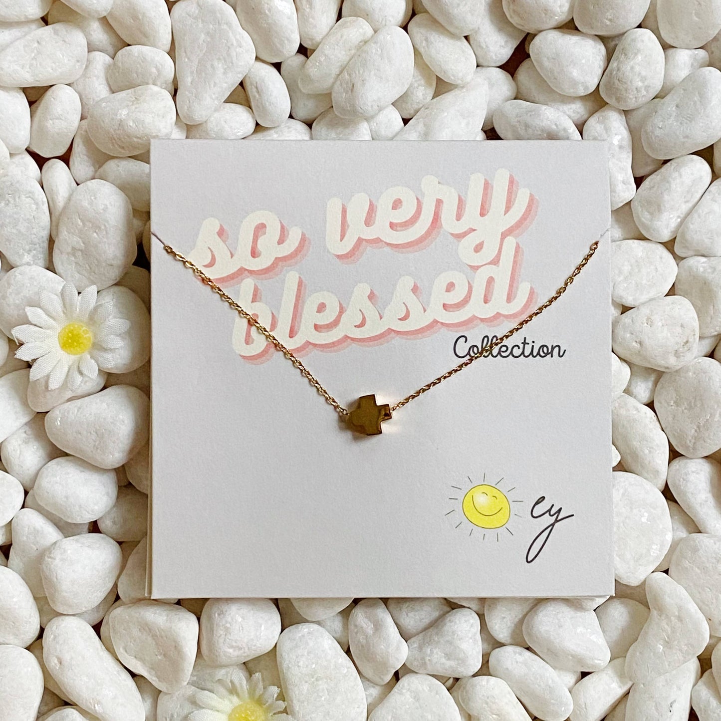 So Very Blessed Cross Necklace: Pink