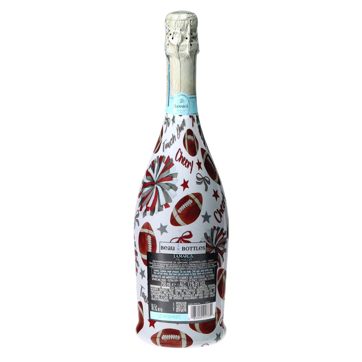 Crimson & Grey Game Day Prosecco Bottle Wrap