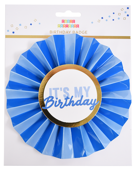 Blue It's My Birthday Paper Badge