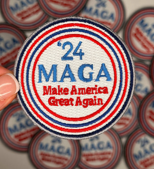 MAGA 24' Round, Republican patch, Trump, president, usa