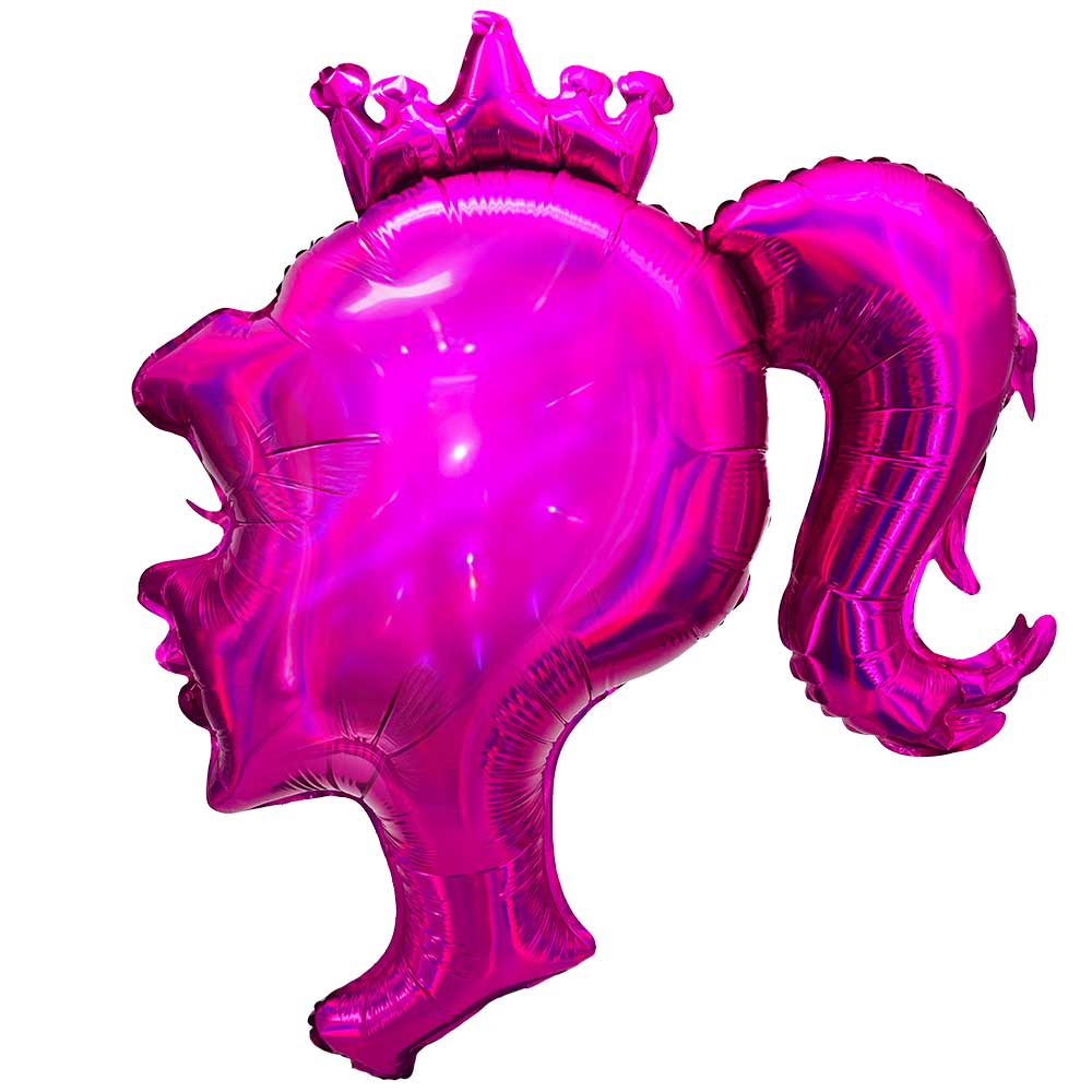 27 Inch Barbie Silhouette Pink Foil Balloon