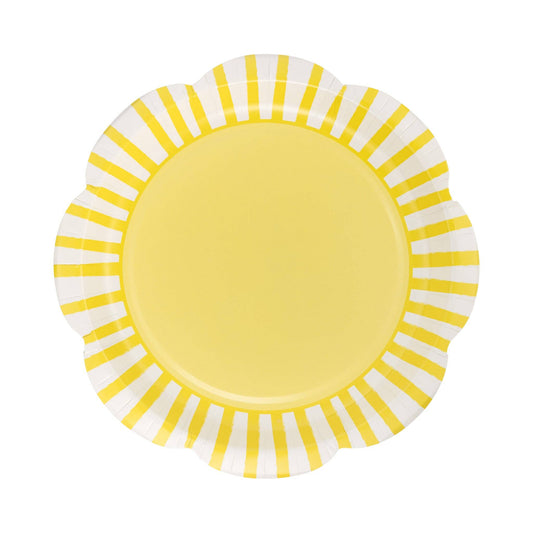PAR1128 - Yellow Striped Scallops 9" Plate