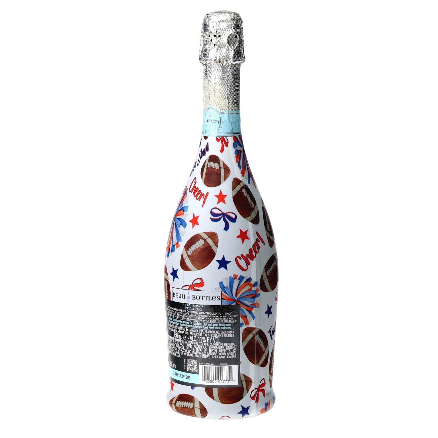 Blue & Orange Game Day Prosecco Bottle Wrap