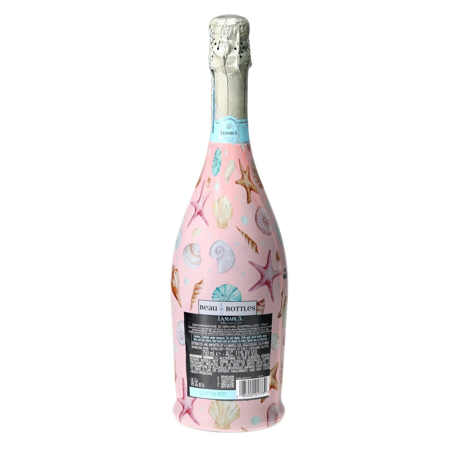 Pink Seashells Prosecco Bottle Wrap