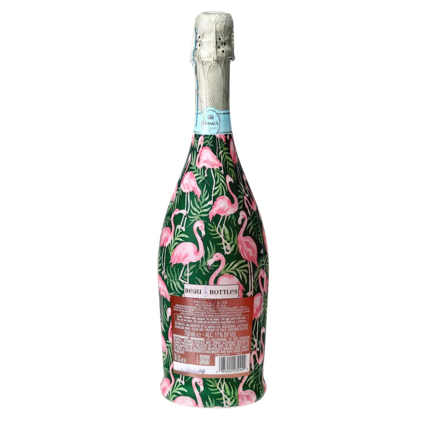 Palm Flamingo Club Prosecco Bottle Wrap