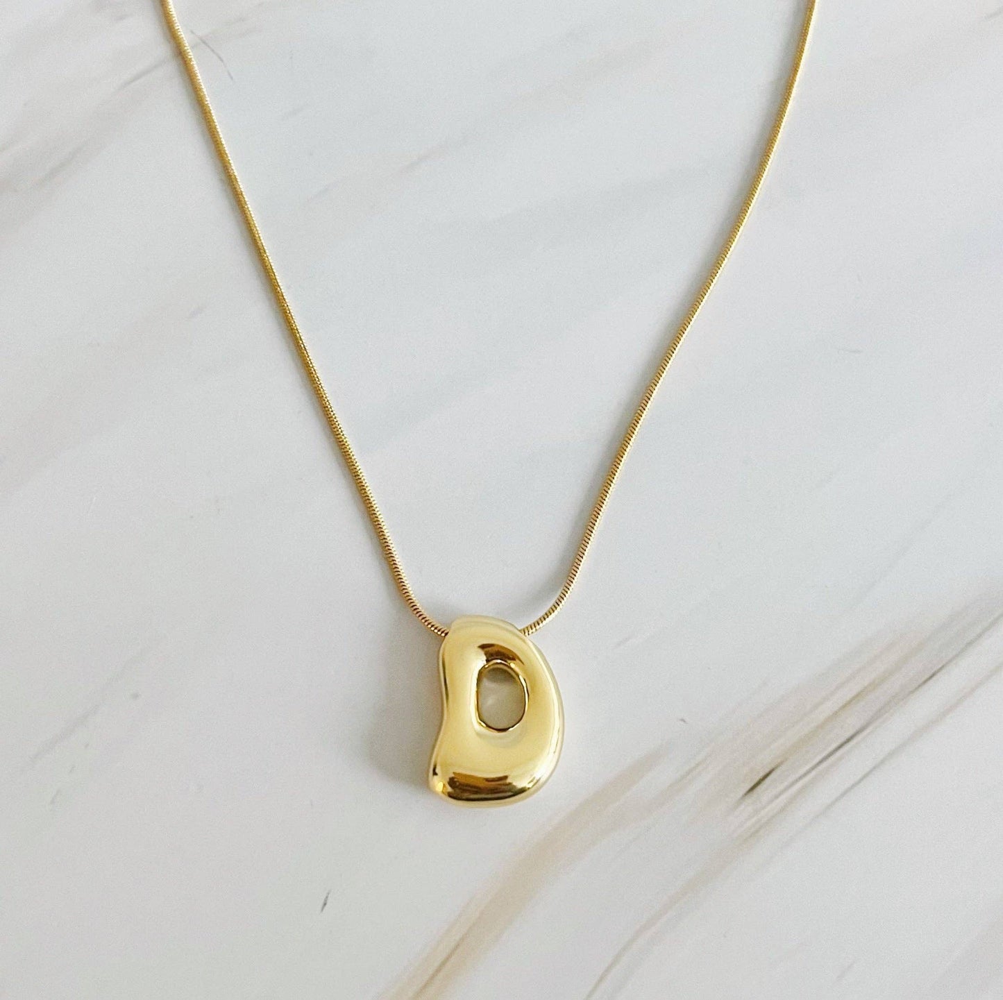 Balloon Letter Initial Necklace: A