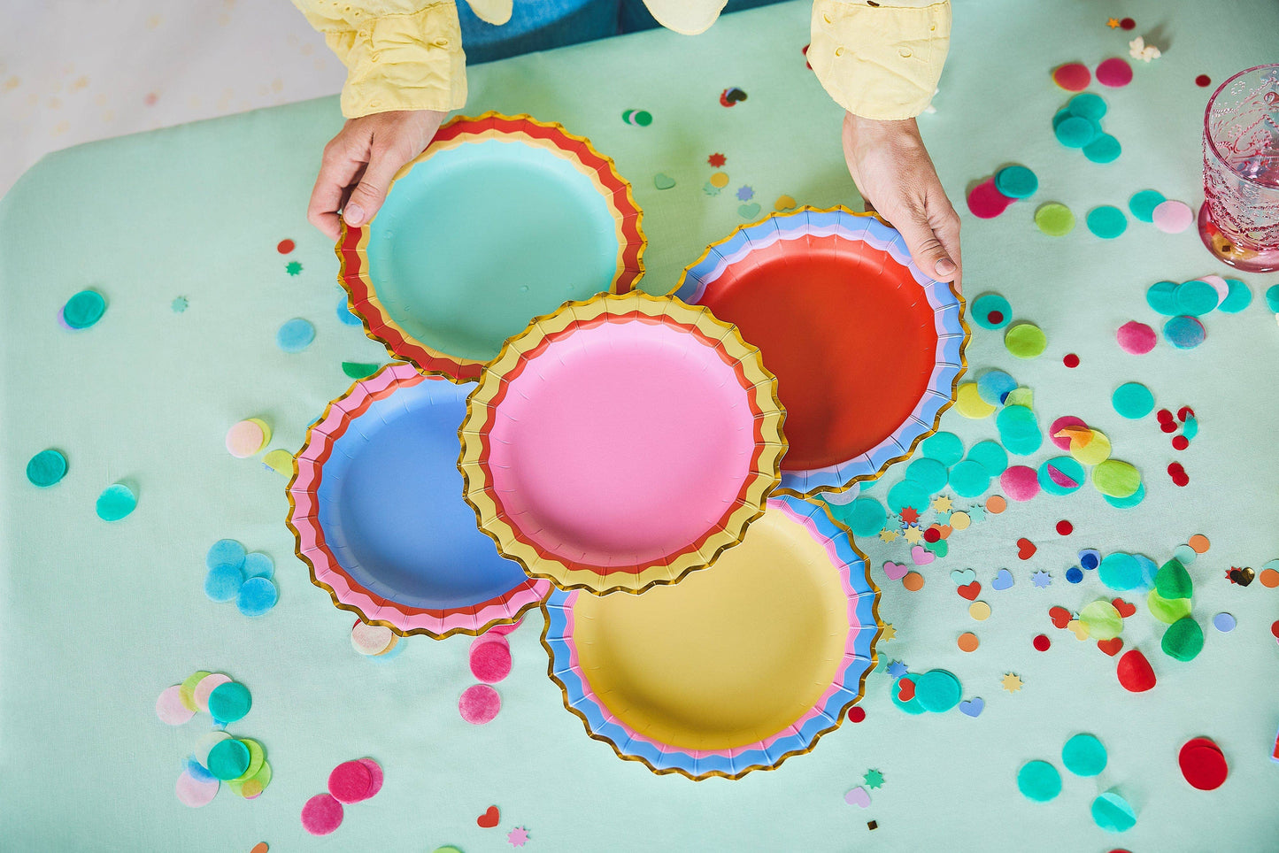 Rainbow Ric Rac Assorted Dessert Plates (10 ct)