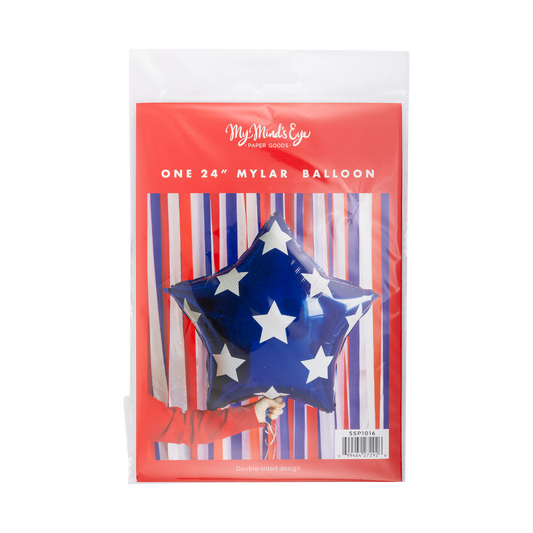 Blue Star Shaped Mylar Balloon