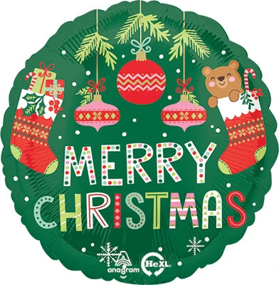 17 Inch Beary Christmas Round Foil Balloon