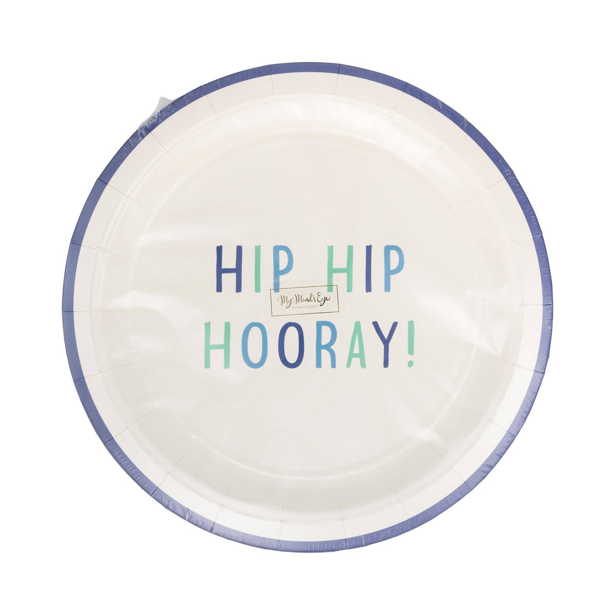 PLBBD40 - Blue Hip Hip Hooray! Plate (8ct)