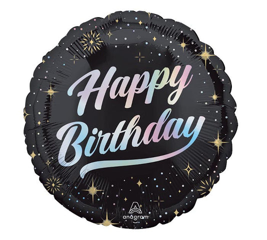17 Inch Happy Birthday Sparkling Round Foil Balloon