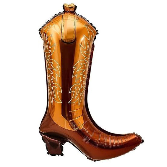 25 Inch Brown Cowboy Boot Foil Balloon