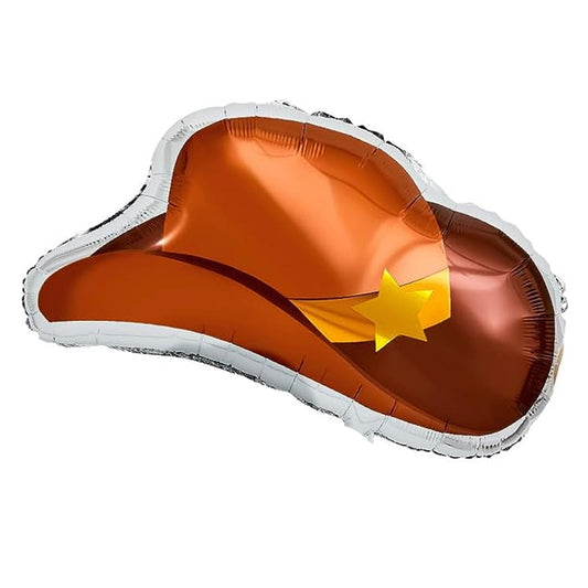 37 Inch Brown Cowboy Hat Foil Balloon