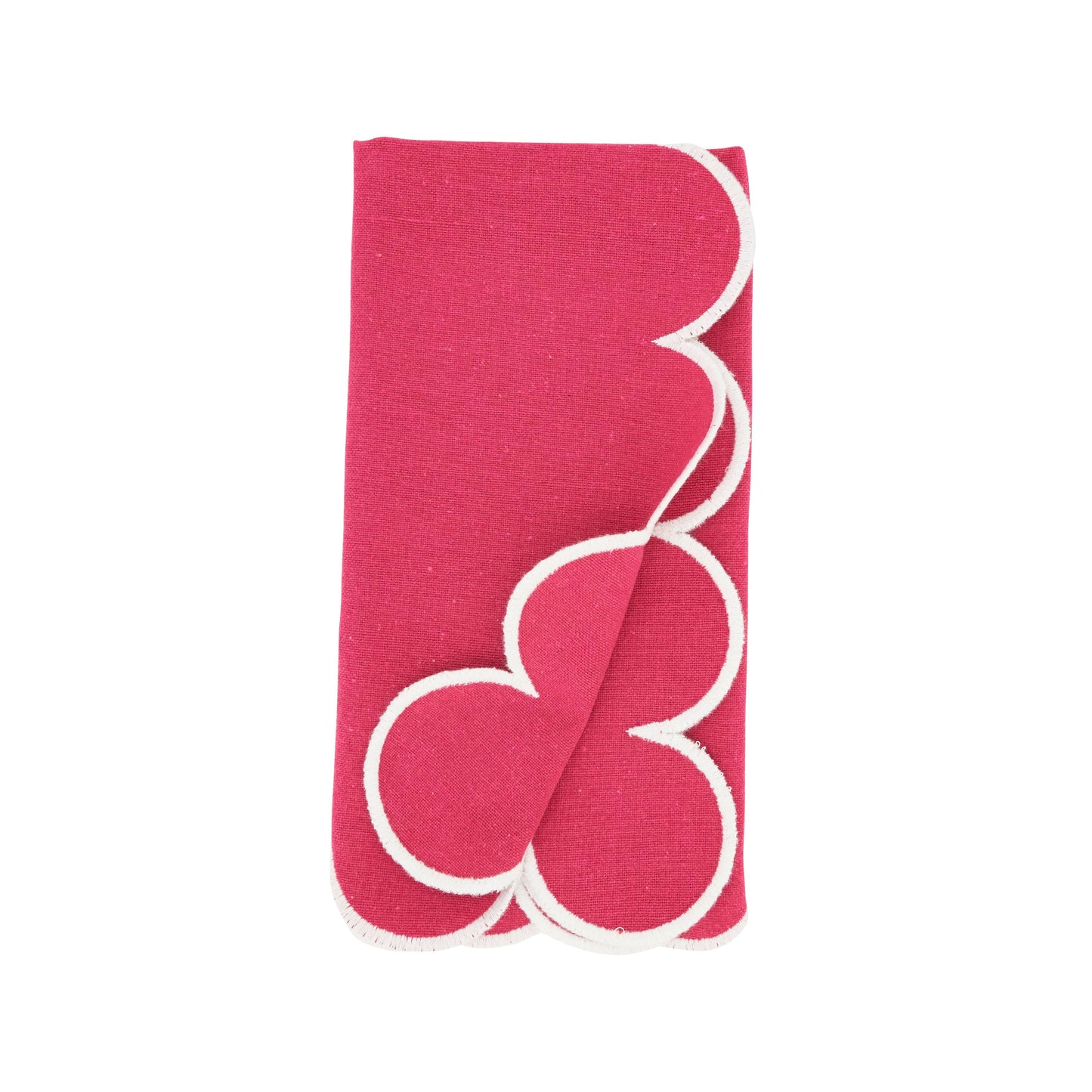 Scalloped Hem Napkin: Fuchsia / 20"