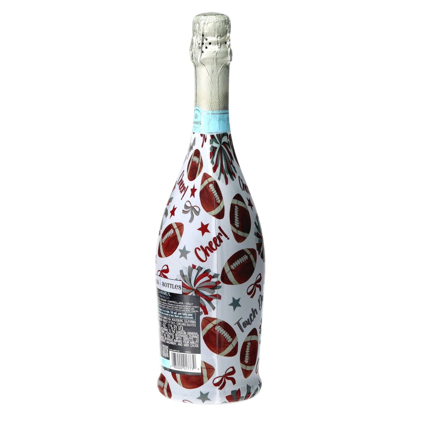 Crimson & Grey Game Day Prosecco Bottle Wrap