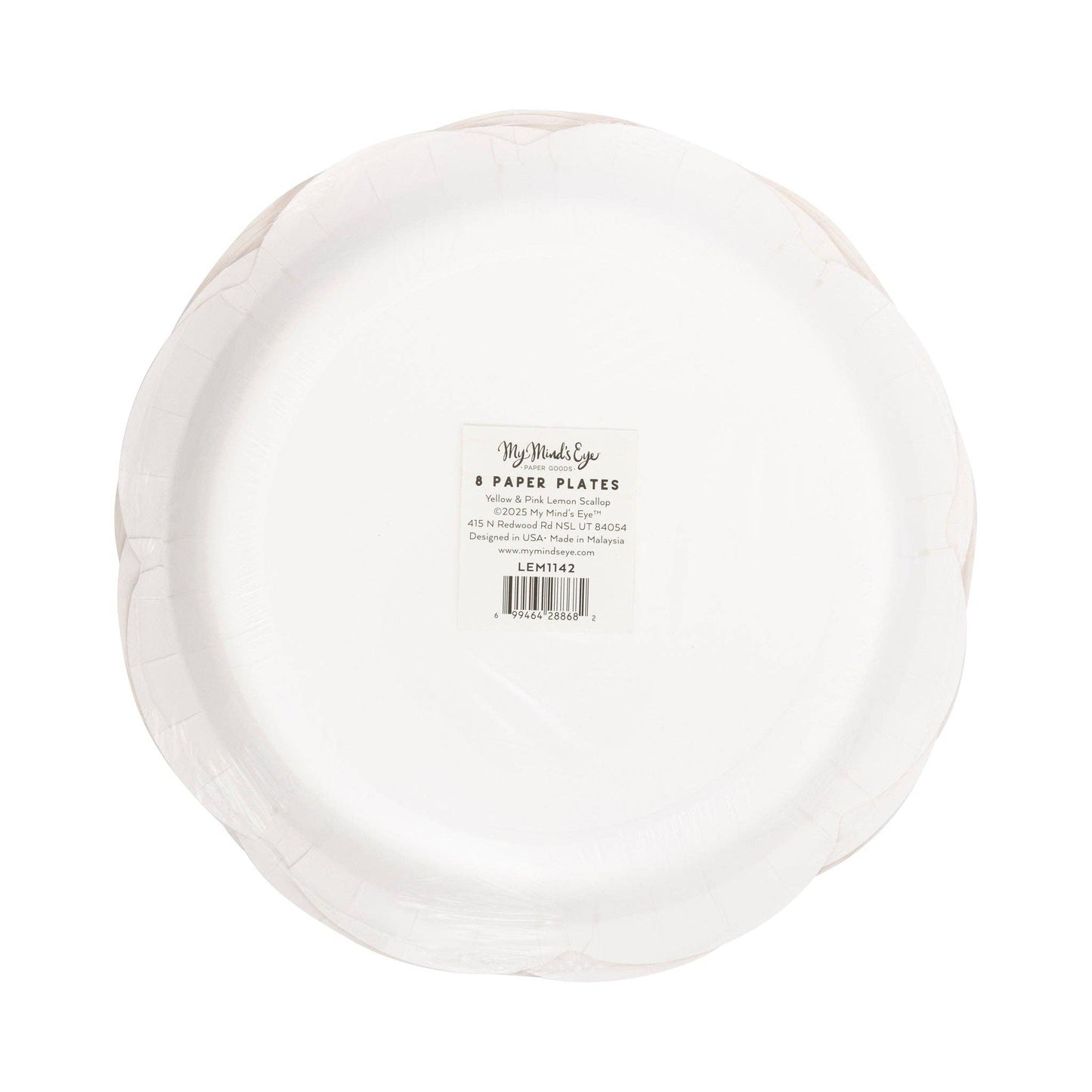 LEM1142 - Yellow & Pink Striped Scallops Plate