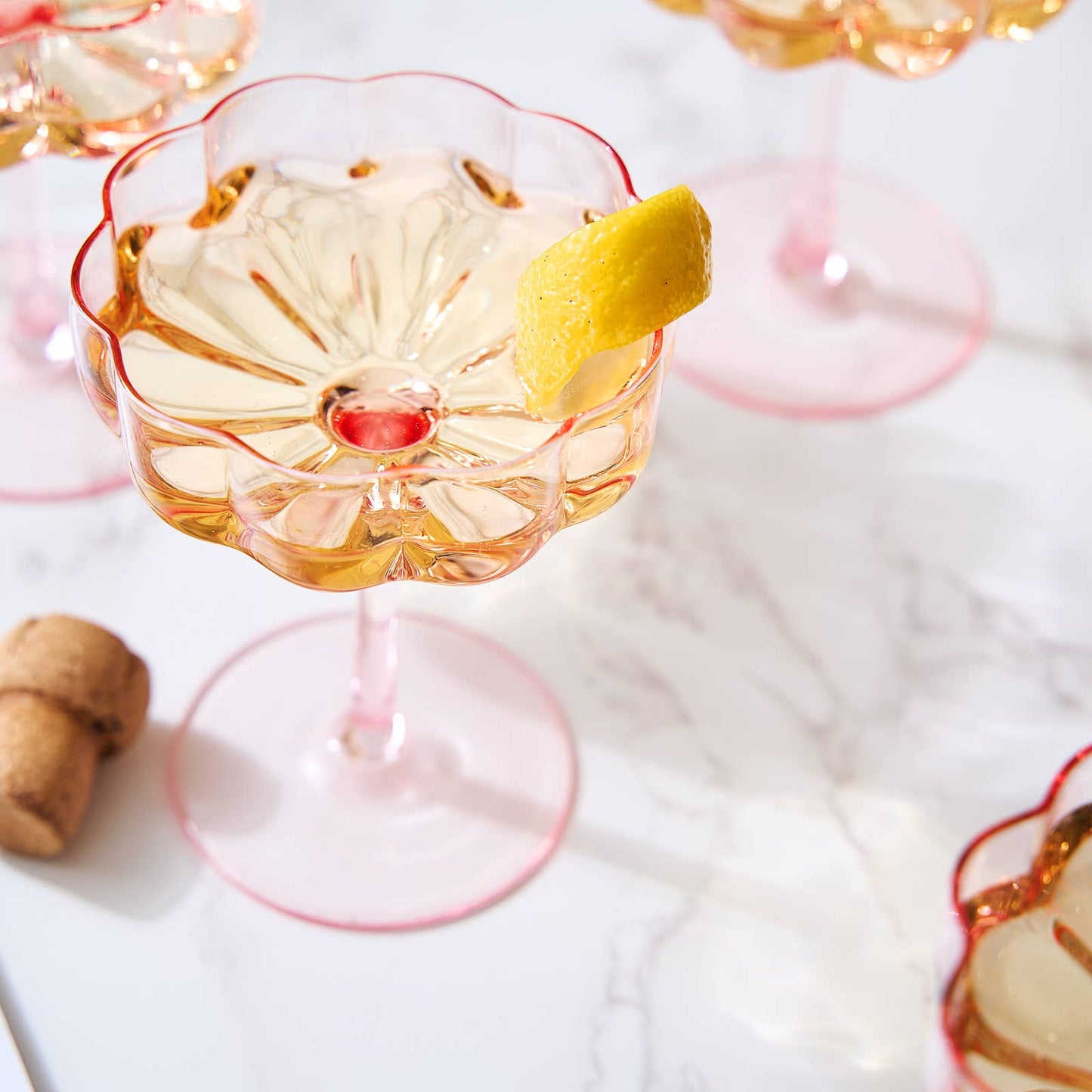 Elegant Flower  Champagne & Cocktail Coupes