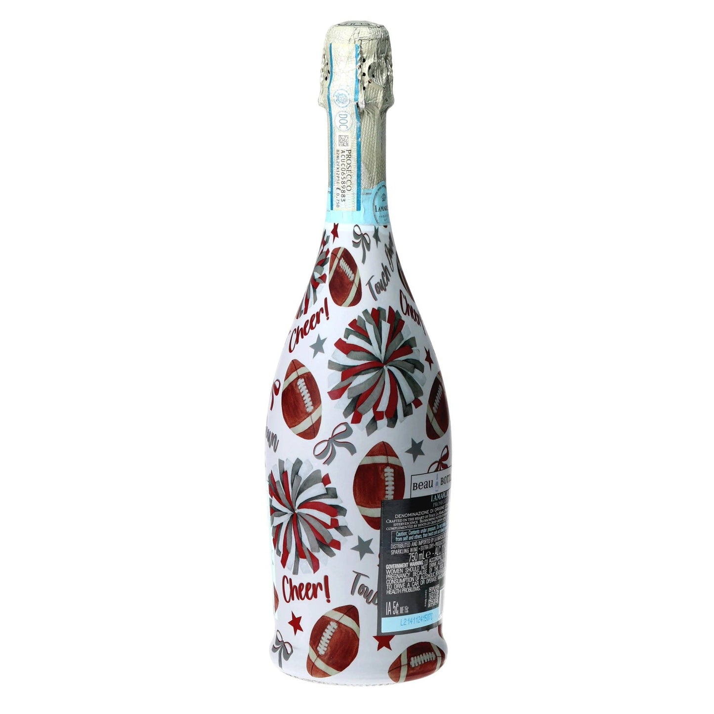 Crimson & Grey Game Day Prosecco Bottle Wrap