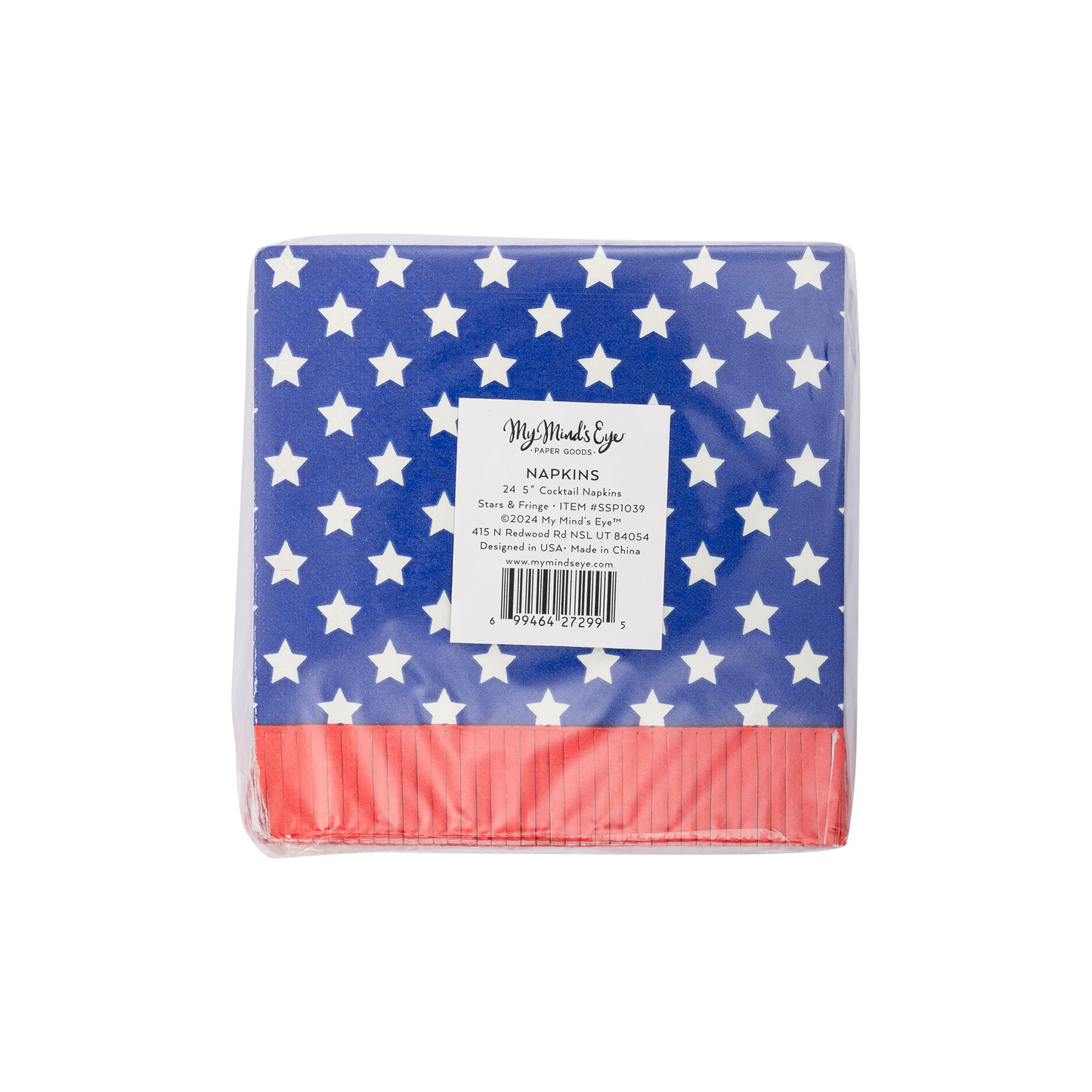 SSP1039 - Stars and Fringe Paper Cocktail Napkin