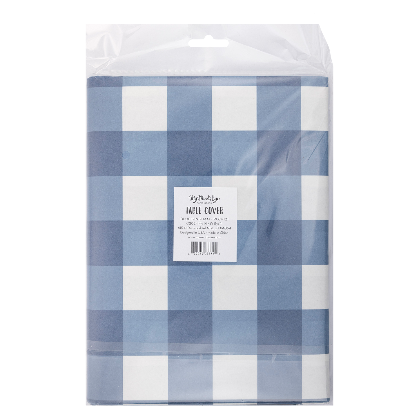 PLCV121 -  Blue Gingham Paper Table Cover