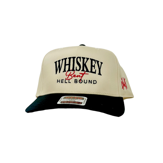 MHC Whiskey Bent and Hell Bound Trucker Hat: Black/Natural Otto