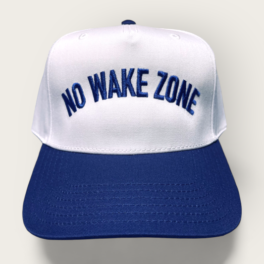 No Wake Zone Classic Trucker Hat | White/Royal