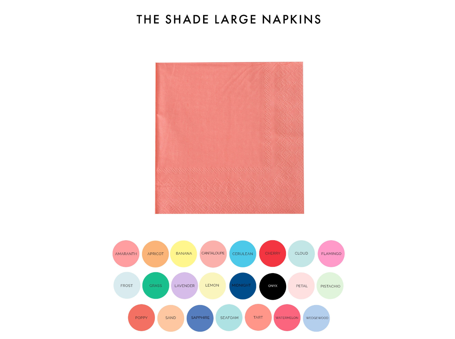 Shades Large Napkins - 16 Pk. 23 Color Options: Cherry