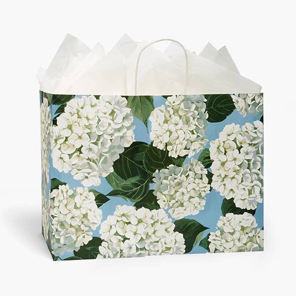 Hydrangea Blossoms Paper Retail Gift Bag 16x6x12"