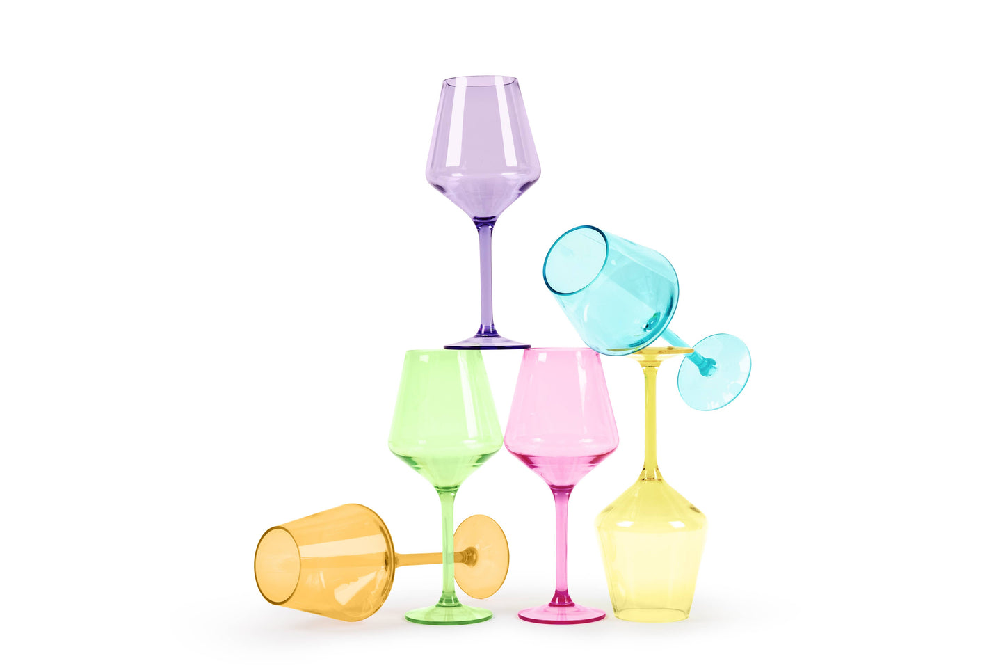 Acrylic Stemmed Wine Glasses- Bright