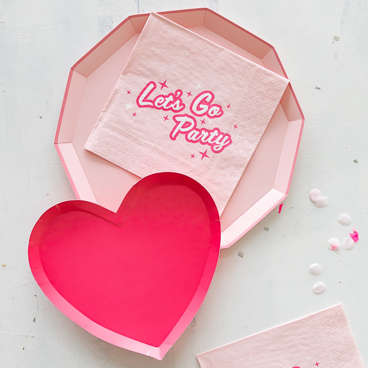 HAUTE PINK HEART SHAPED PLATES