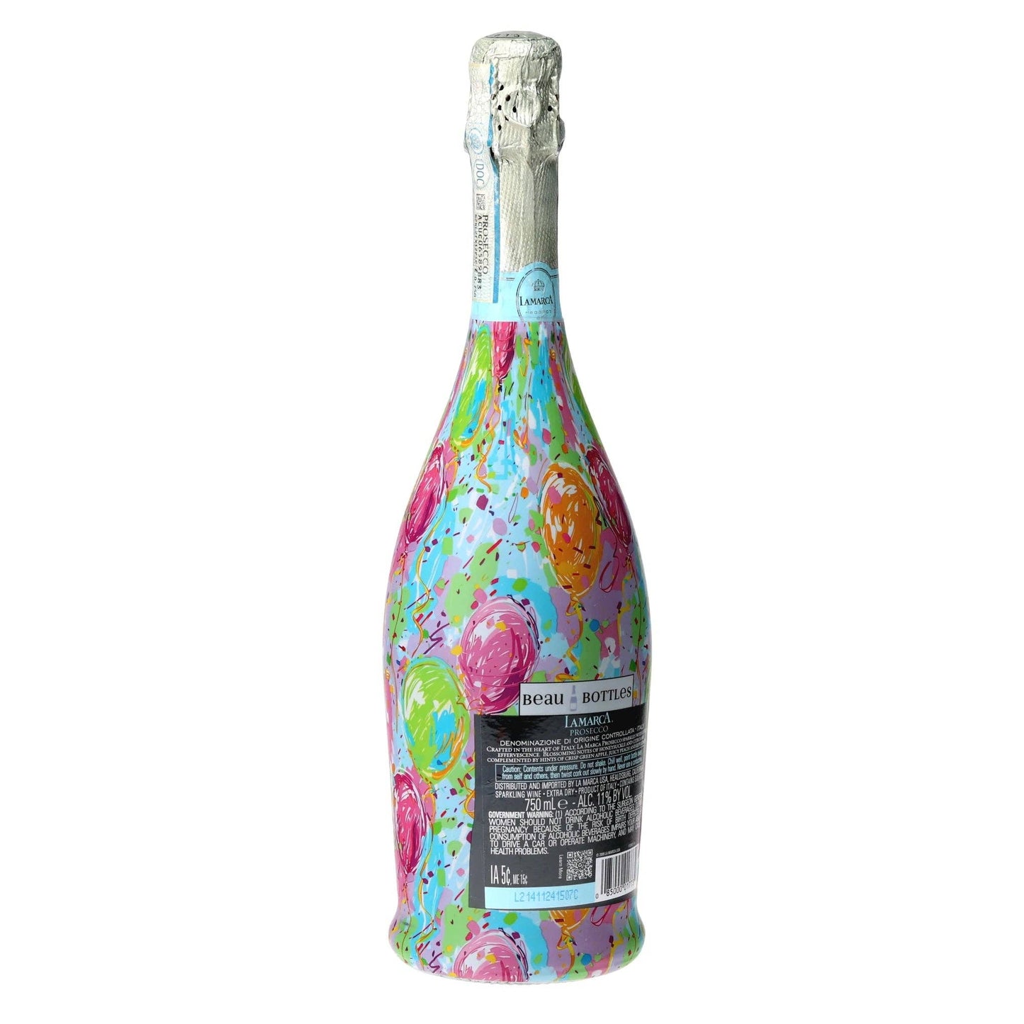 Happy Birthday Balloons Prosecco Bottle Wrap