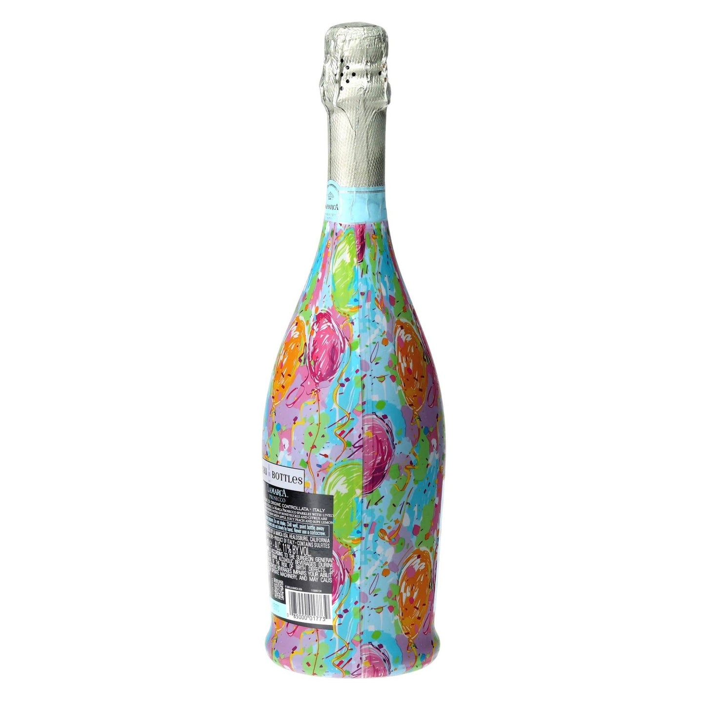 Happy Birthday Balloons Prosecco Bottle Wrap