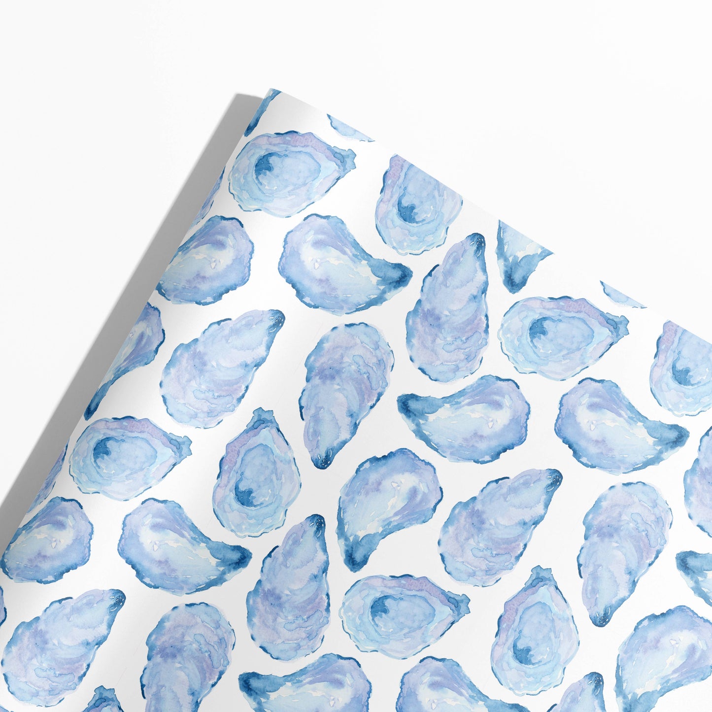 Watercolor Mussel Shell Gift Wrap | Oyster Shell Gift Wrap: Roll of 3 Sheets