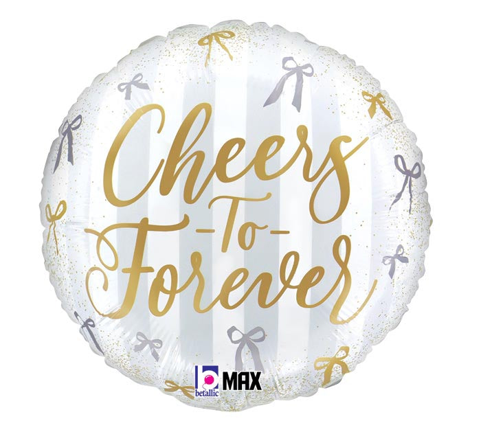 17 Inch Cheers To Forever Round Foil Balloon