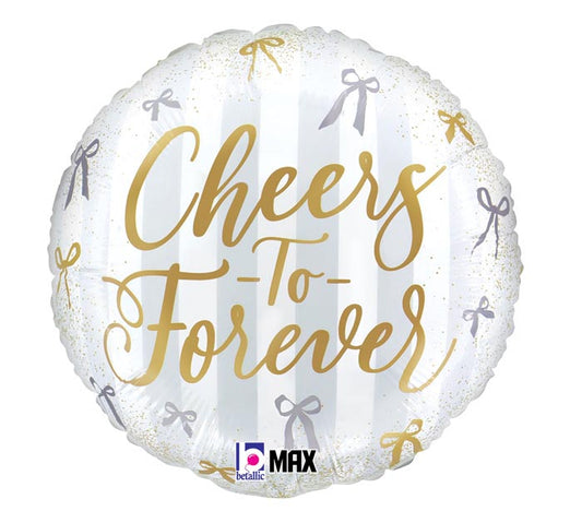 17 Inch Cheers To Forever Round Foil Balloon