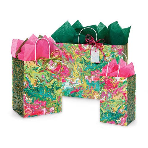 Marble Splash Paper Retail Gift Bag 8x4.75x10
