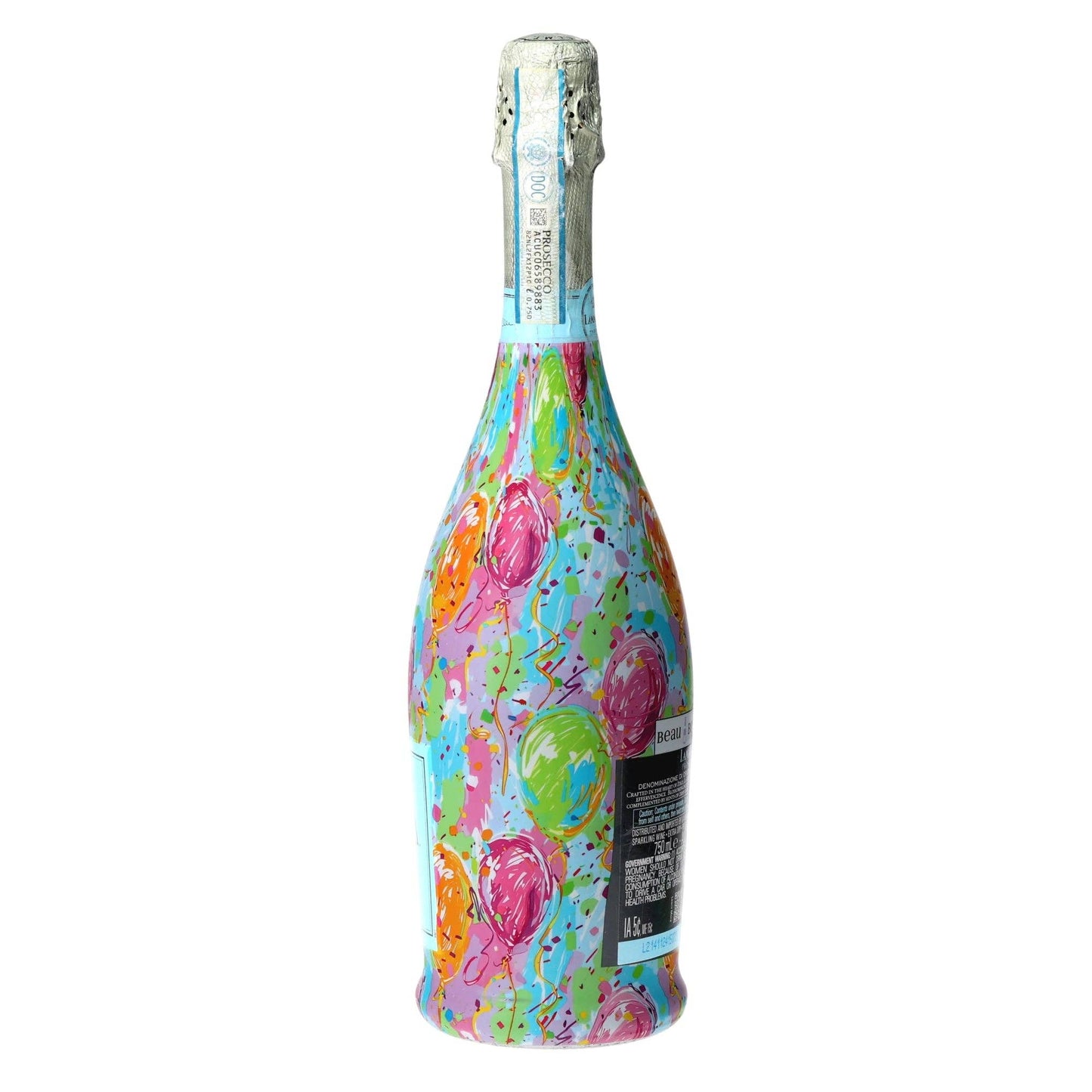 Happy Birthday Balloons Prosecco Bottle Wrap