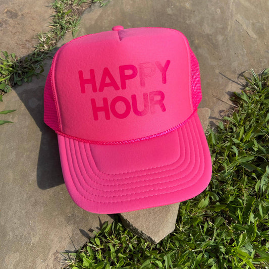 Happy Hour Trucker Hat | Monochrome: Neon Pink