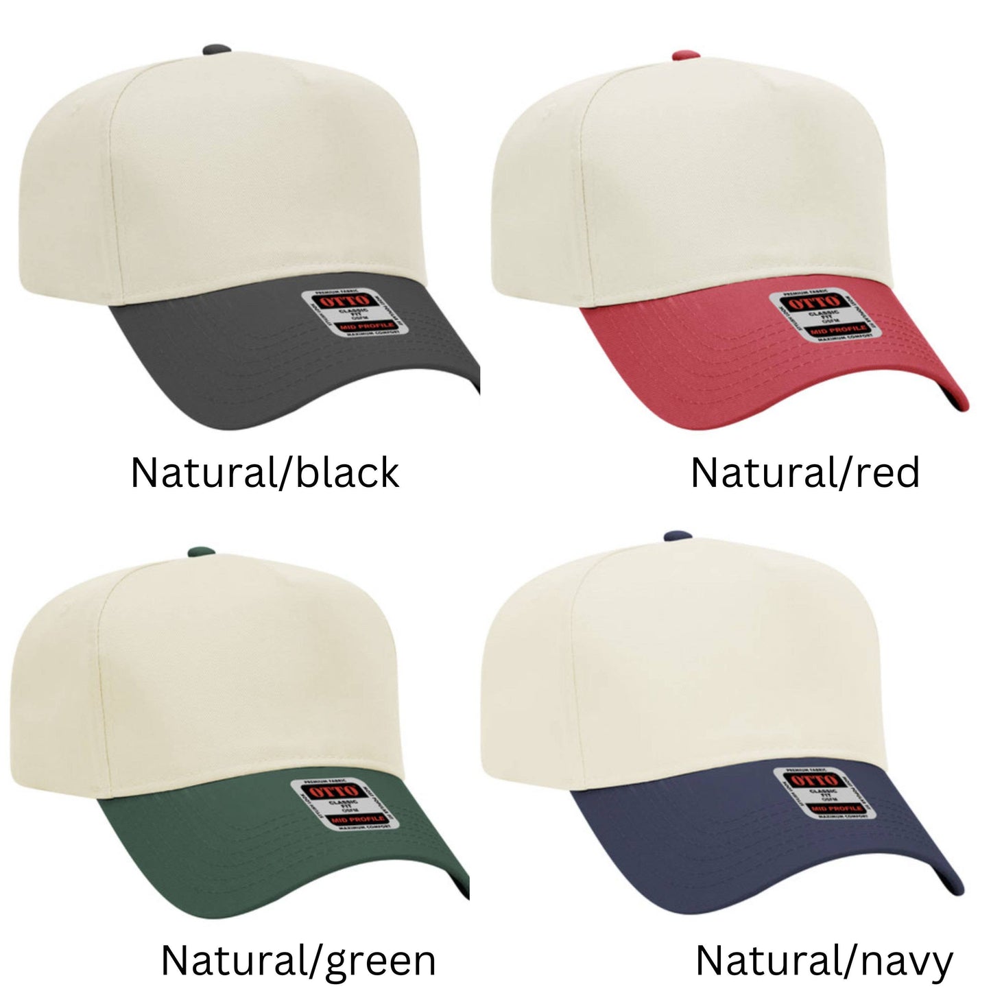 Go Ask your dad hat, Two Tone Hat, Embroidered Hats: Natural/Black