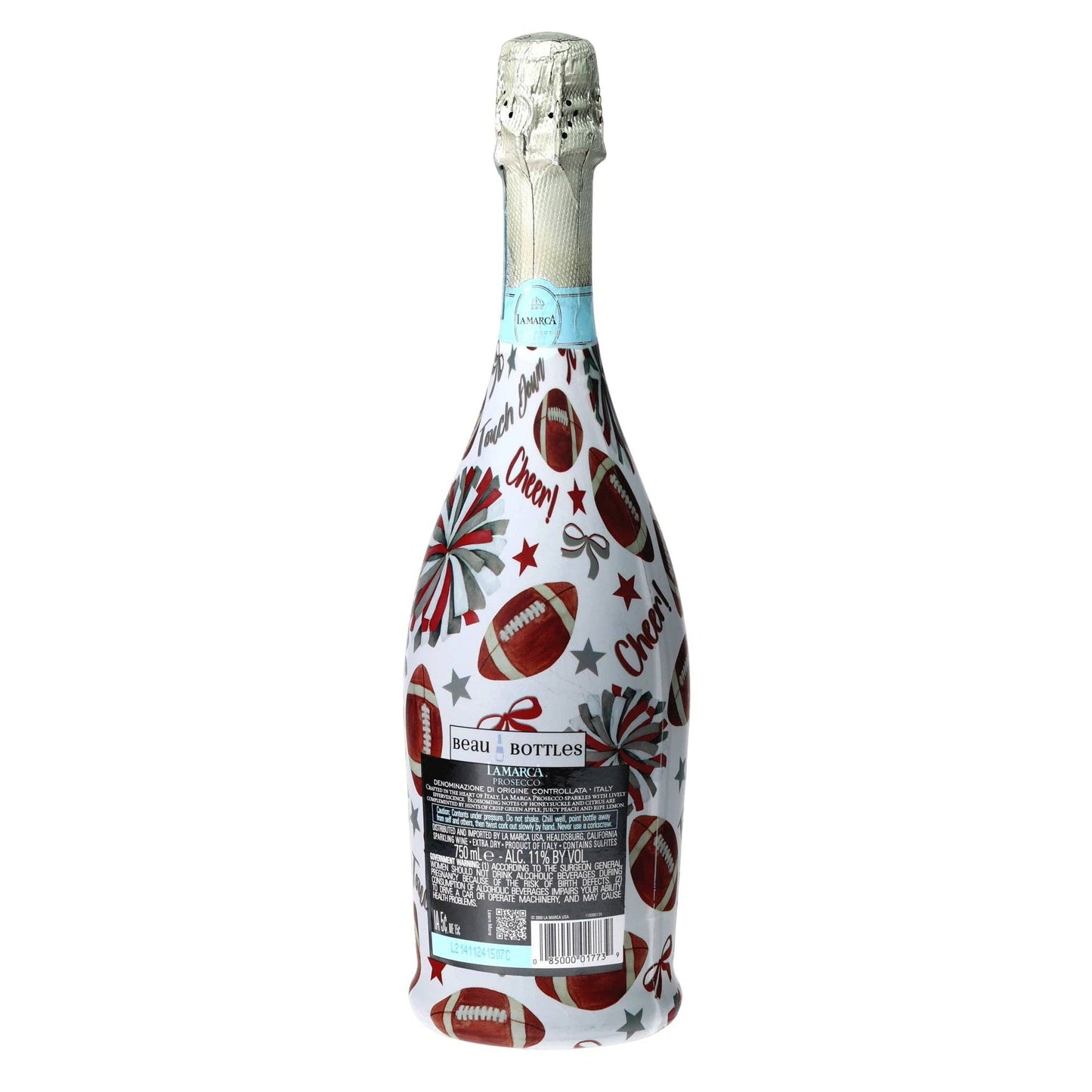 Crimson & Grey Game Day Prosecco Bottle Wrap