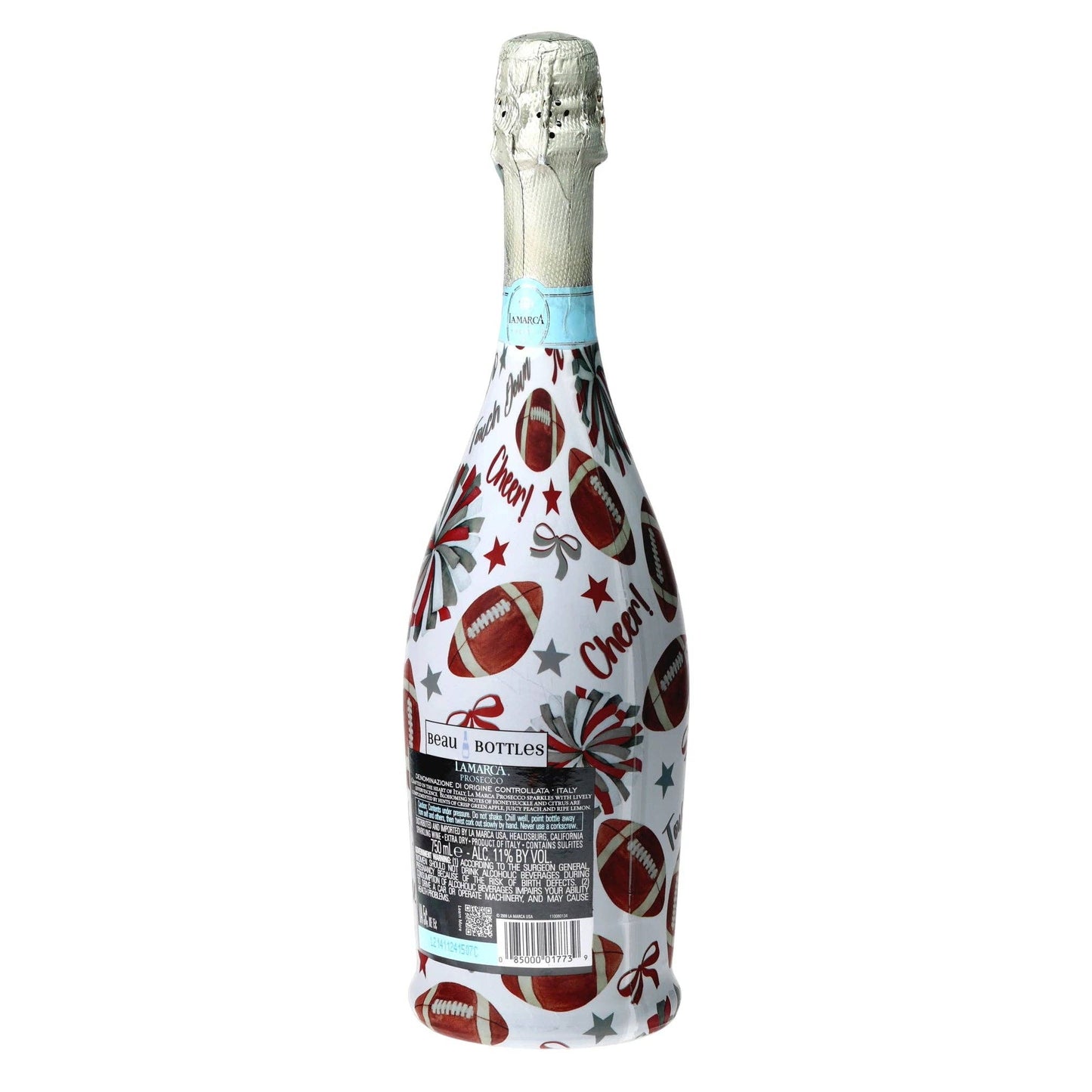 Crimson & Grey Game Day Prosecco Bottle Wrap