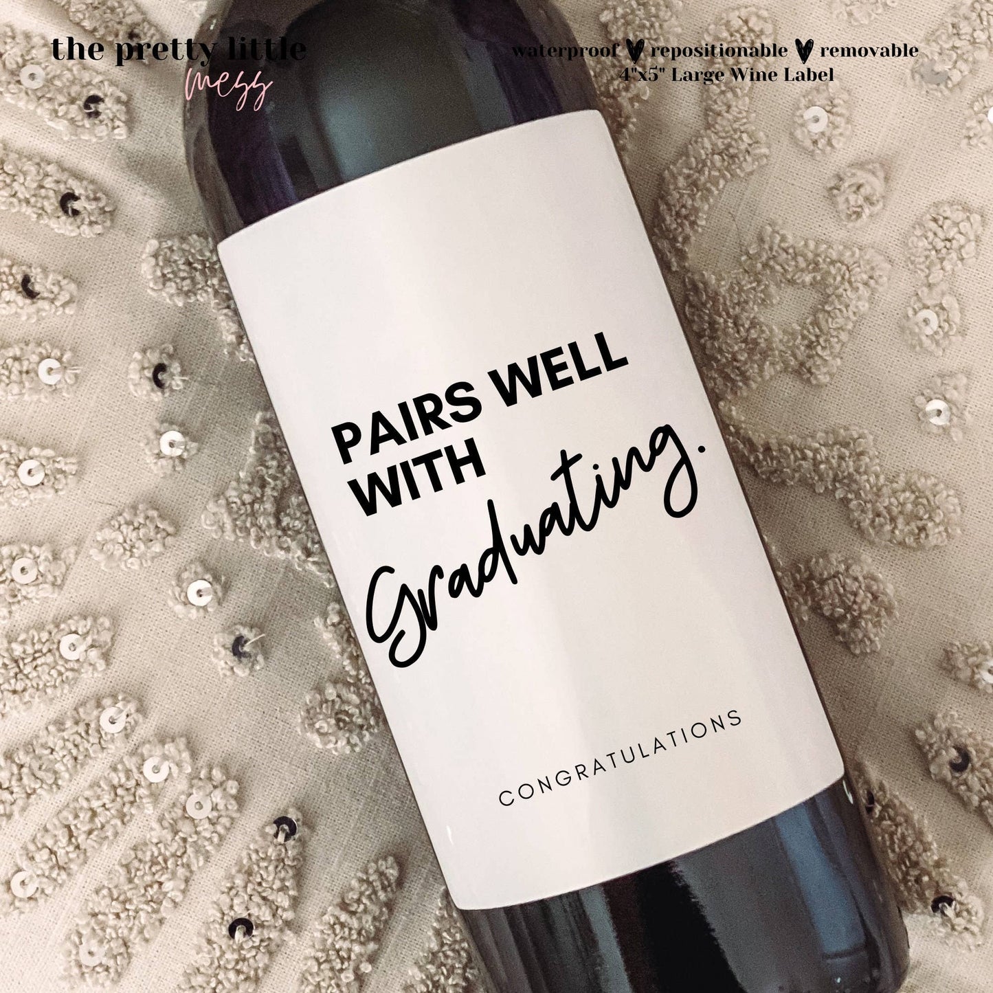 Graduation Gift, Graduation Wine Label, Funny Graduation Gift, Graduation Card, Gift for Her, Gift for Him, Congrats Grad, Class of 2022: Champagne Label 4"x3"