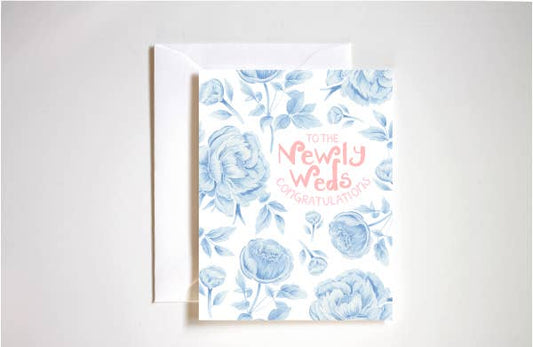 Congratulations to the newlyweds something blue wedding card