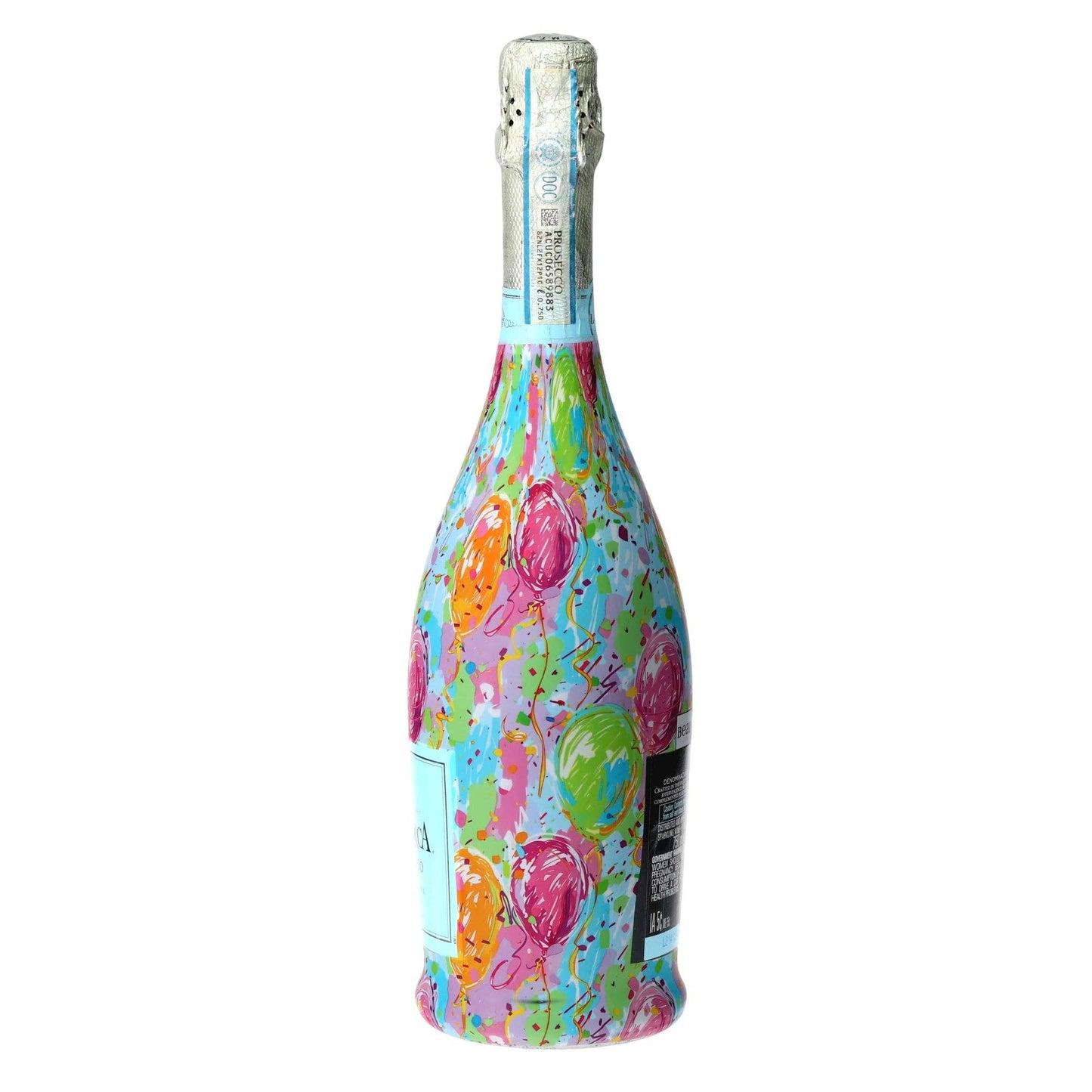Happy Birthday Balloons Prosecco Bottle Wrap