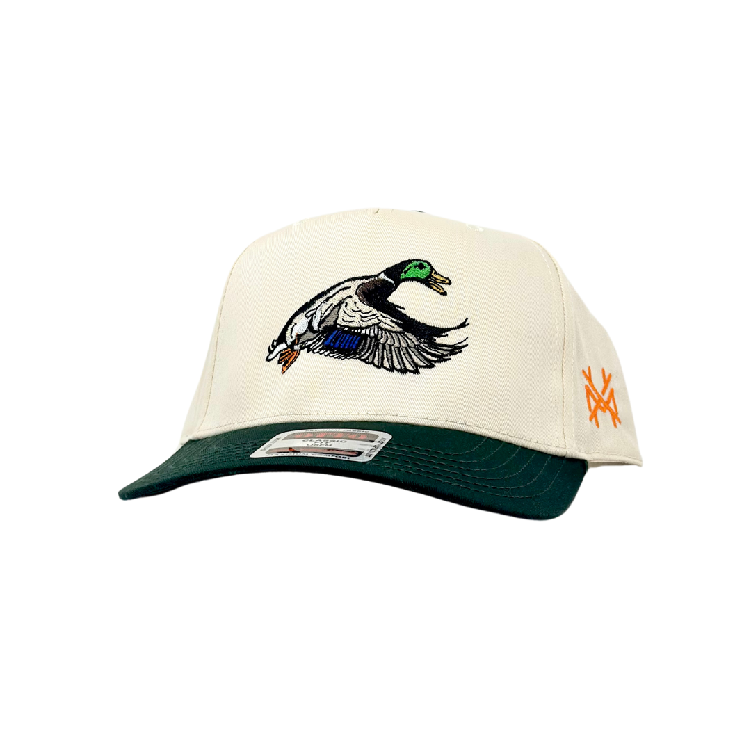 Mallard Trucker Hat: Retro Dark Green/ Natural