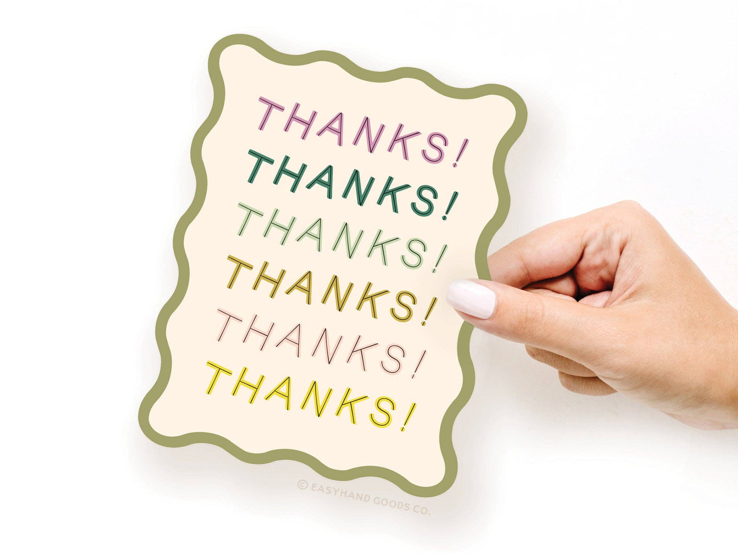 Thanks Wavy Die Cut Notecard